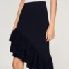 Asymmetrical knit skirt