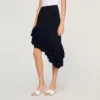 Asymmetrical knit skirt
