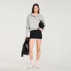 Beaded embroidered ribbed shorts Beaded embroidered ribbed shorts