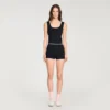 Beaded embroidered ribbed shorts Beaded embroidered ribbed shorts