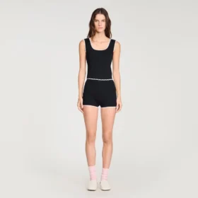 beaded embroidered ribbed shorts 2 280x280 - Beaded embroidered ribbed shorts
