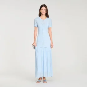 Beaded knit maxi dress