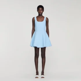 Beaded knit mini dress