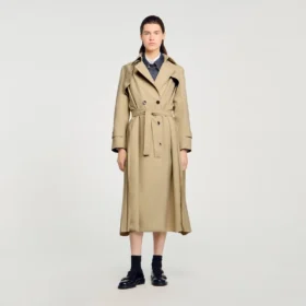 Belted double-breasted trench
