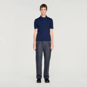 Cotton and silk polo shirt