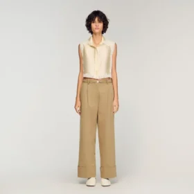 Cropped shirt with lace details Cropped shirt with lace details