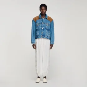 Denim and suede jacket