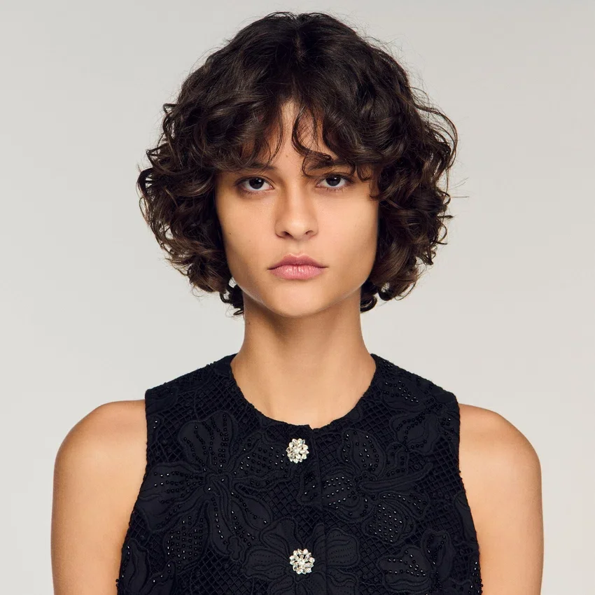 Embroidered guipure crop top Embroidered guipure crop top