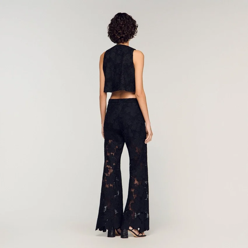 Embroidered guipure crop top Embroidered guipure crop top