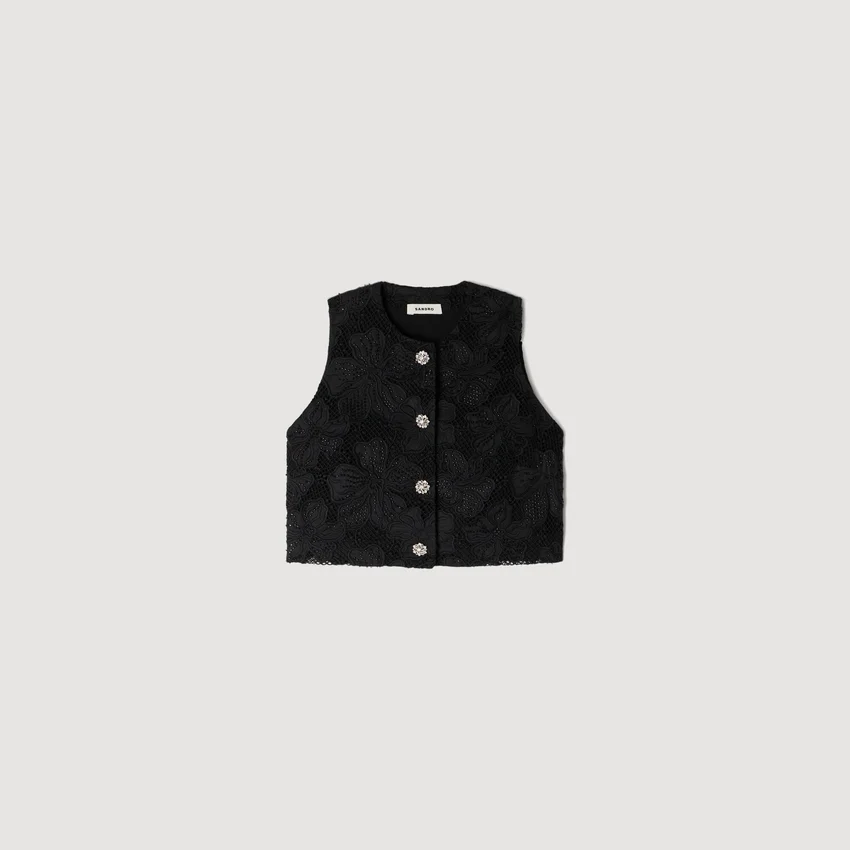 Embroidered guipure crop top Embroidered guipure crop top
