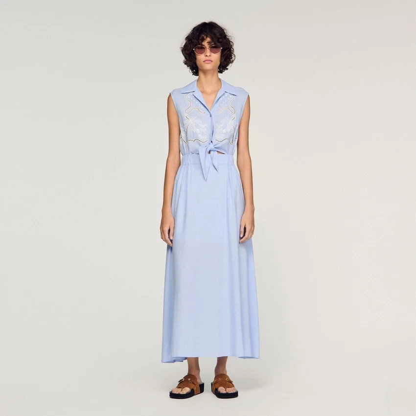 Embroidered linen maxi dress Embroidered linen maxi dress