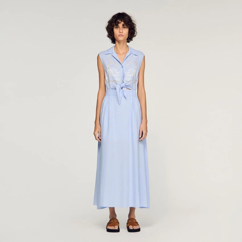 Embroidered linen maxi dress Embroidered linen maxi dress