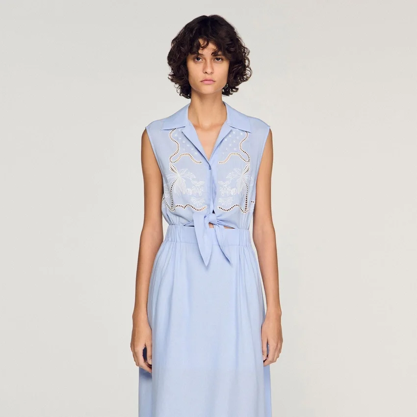 Embroidered linen maxi dress Embroidered linen maxi dress