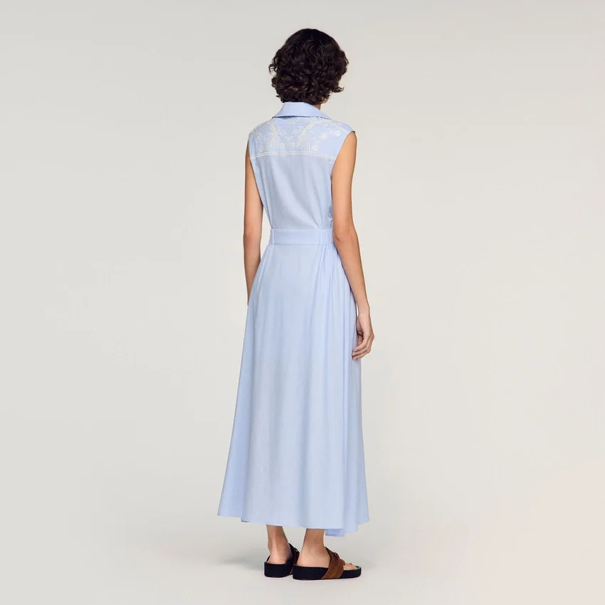 Embroidered linen maxi dress Embroidered linen maxi dress