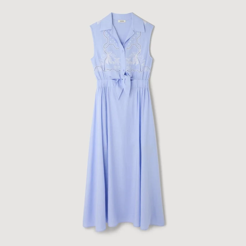 Embroidered linen maxi dress Embroidered linen maxi dress