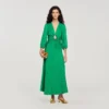 Floral jacquard maxi dress