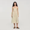 Floral midi dress with straps