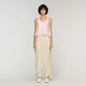 Floral wide-leg trousers