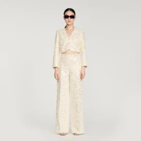Geometric sequin trousers