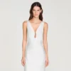 Jewel satin-effect maxi dress