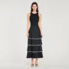Maxi ruffled rhinestone skirt