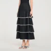 Maxi ruffled rhinestone skirt