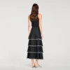 Maxi ruffled rhinestone skirt
