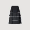 Maxi ruffled rhinestone skirt