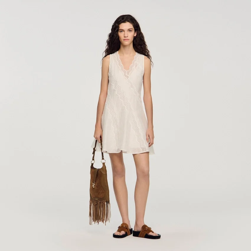 Mini trimmed linen dress Mini trimmed linen dress