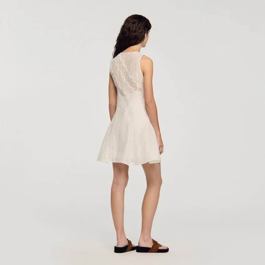 Mini trimmed linen dress Mini trimmed linen dress