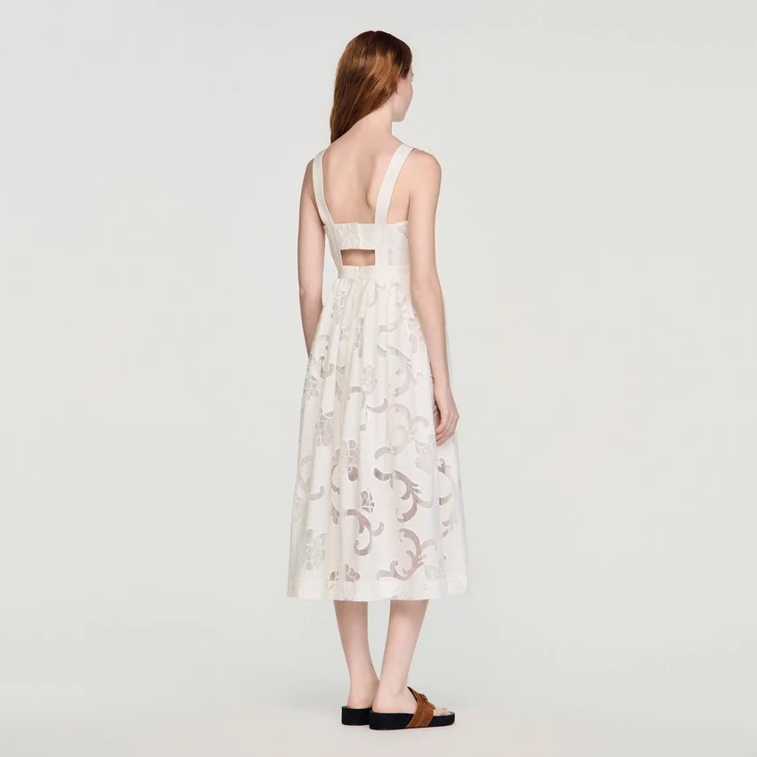 Openwork floral cotton midi dress Openwork floral cotton midi dress
