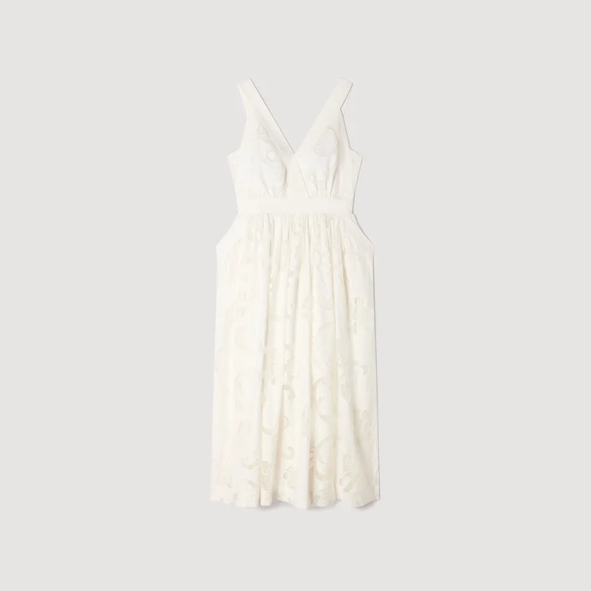 Openwork floral cotton midi dress Openwork floral cotton midi dress