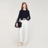 Padded round neck cropped cardigan Padded round neck cropped cardigan