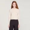 Padded round neck cropped cardigan Padded round neck cropped cardigan