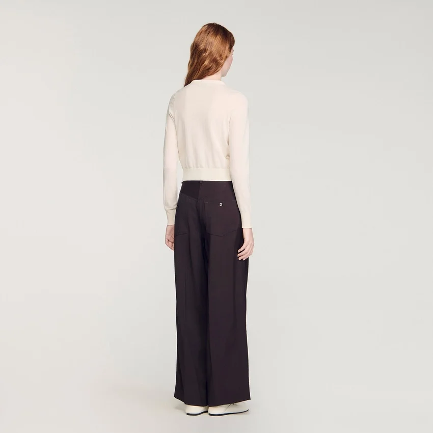 Padded round neck cropped cardigan Padded round neck cropped cardigan