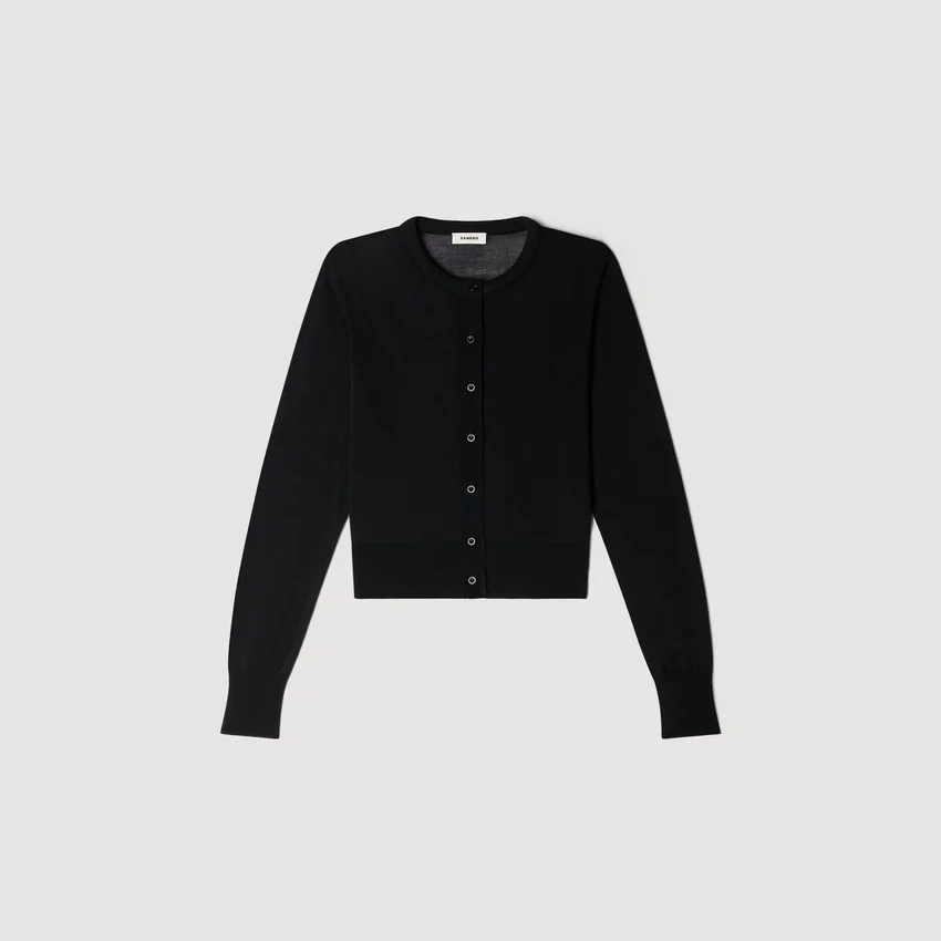 Padded round neck cropped cardigan Padded round neck cropped cardigan