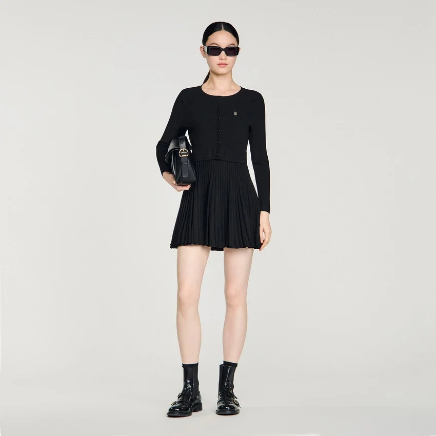 Pleated knit mini dress Pleated knit mini dress