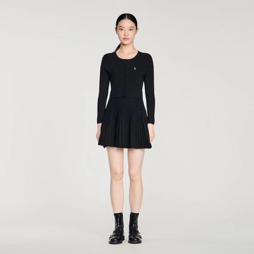 Pleated knit mini dress Pleated knit mini dress