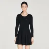 Pleated knit mini dress Pleated knit mini dress