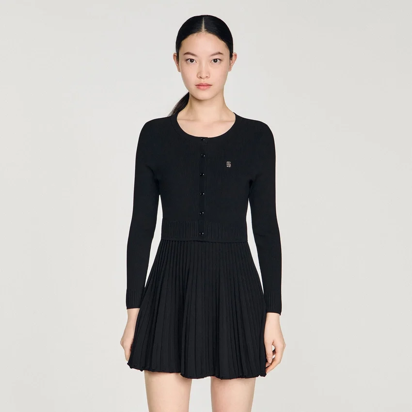 Pleated knit mini dress Pleated knit mini dress