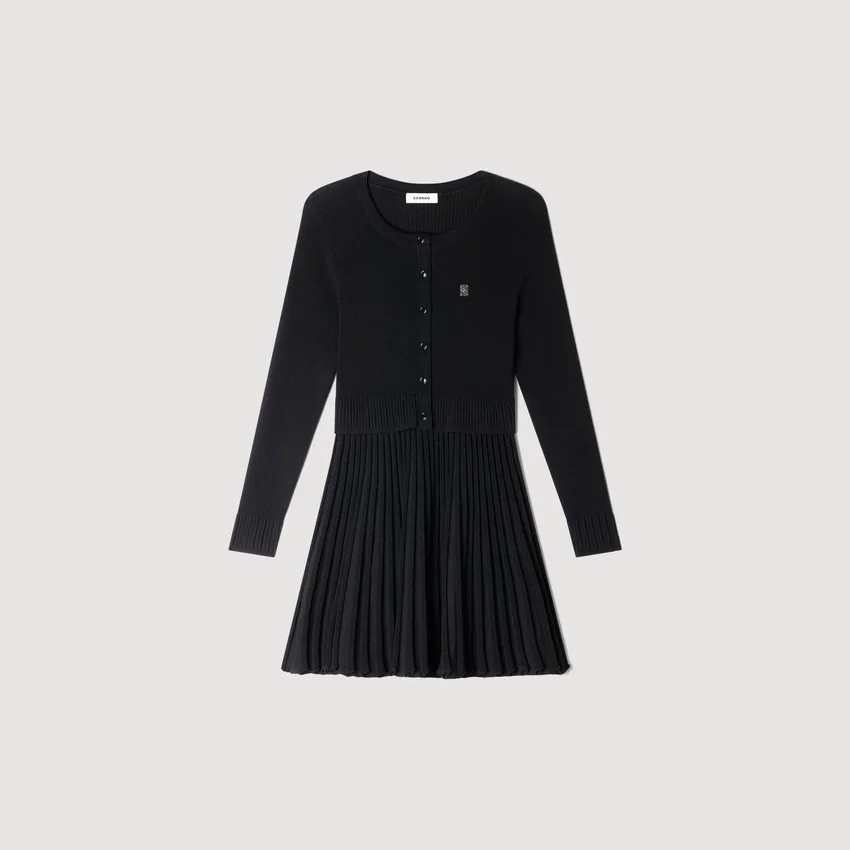 Pleated knit mini dress Pleated knit mini dress