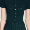 Pointelle knit midi dress