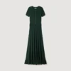 Pointelle knit midi dress