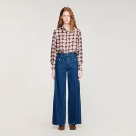 Raw straight patch pocket jeans