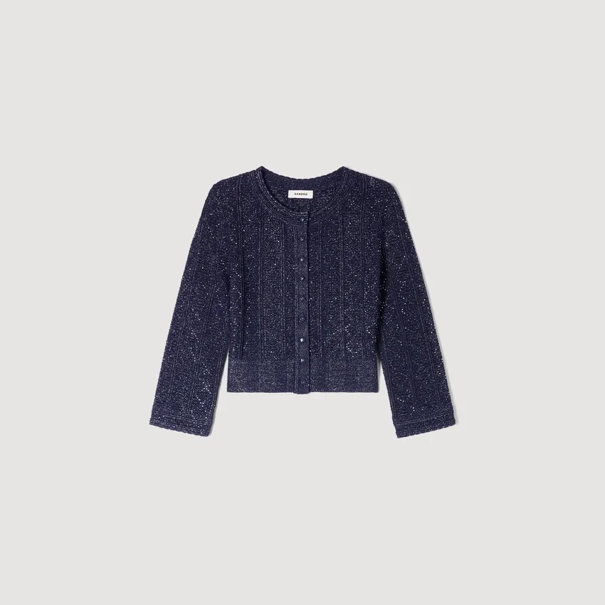 Rhinestone knit cropped cardigan Rhinestone knit cropped cardigan