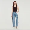 Ribbed knit polo bodysuit Ribbed knit polo bodysuit