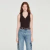 Ribbed knit polo bodysuit Ribbed knit polo bodysuit