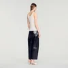 Ribbed vest top with lace
