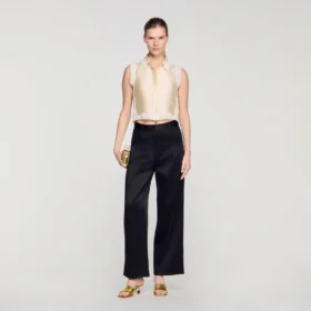 Satin-effect wide-leg trousers Satin-effect wide-leg trousers