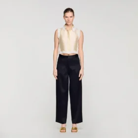 Satin-effect wide-leg trousers Satin-effect wide-leg trousers